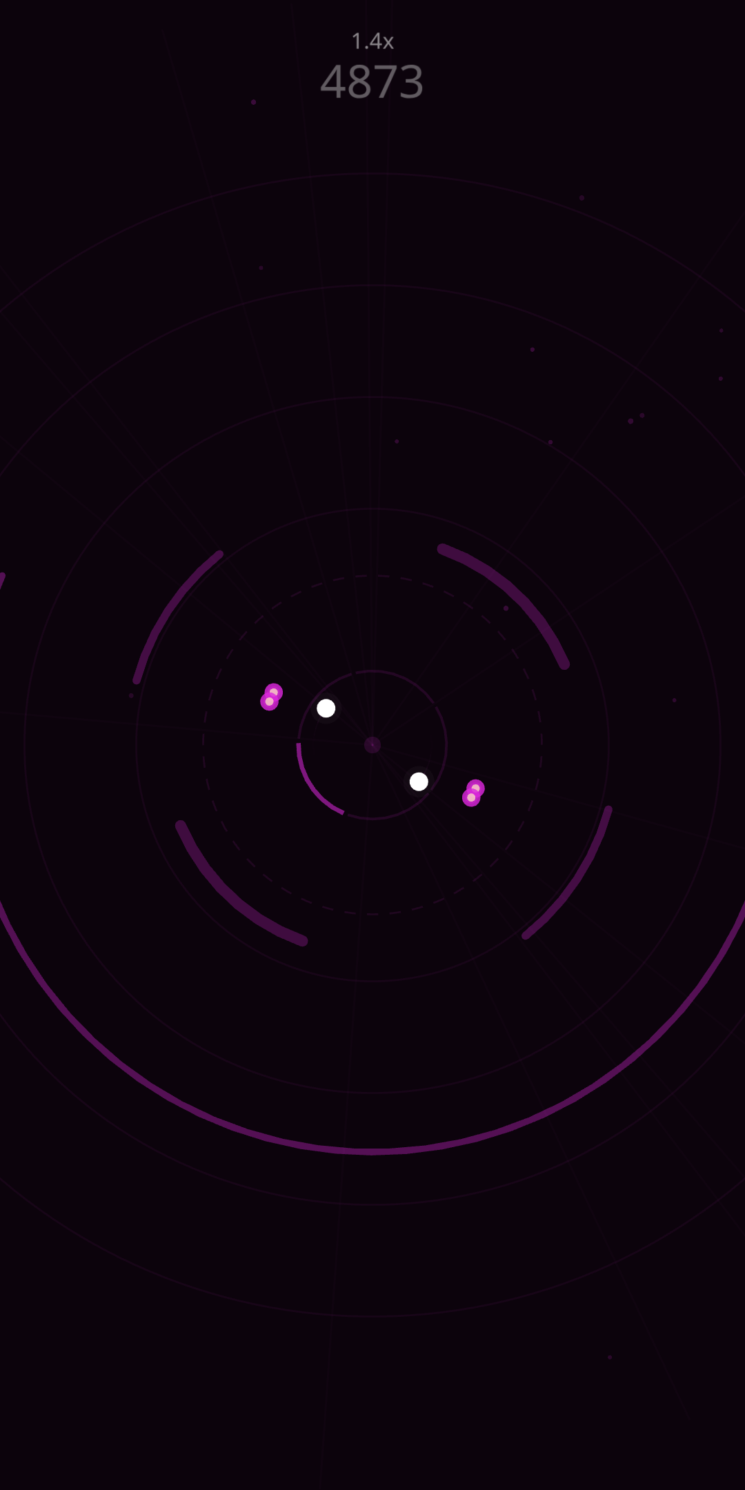 Radial spread of obstacle arcs at different distances mid-run.